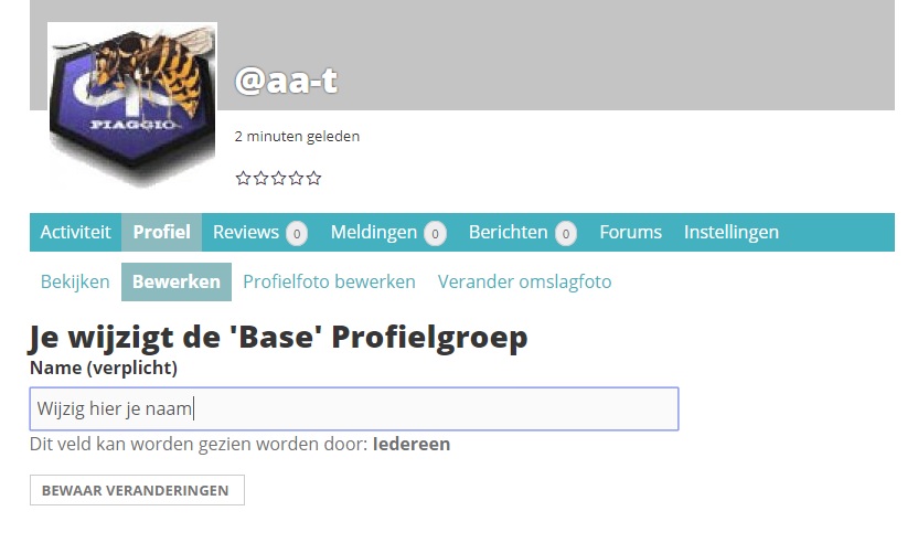 wijzig je gebruikersnaam